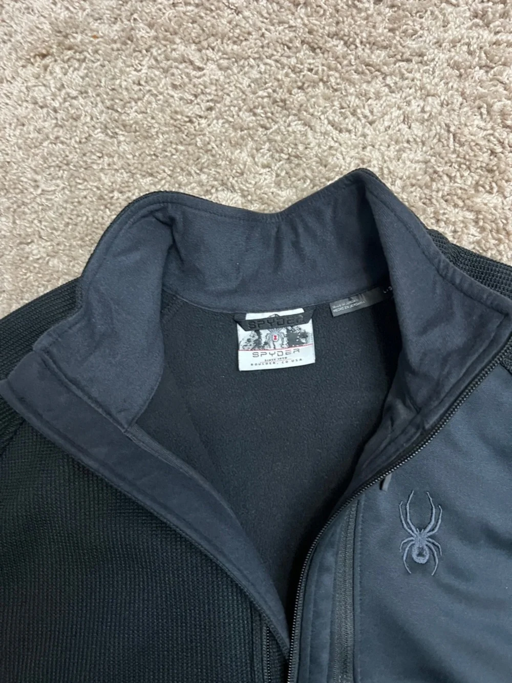 Spyder Men's Black Performance Half-Zip Jacket sz Large
